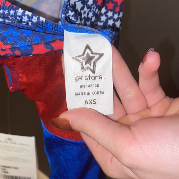 Gk star red white and blue leotard Adult xtra small - Picture 5 of 6